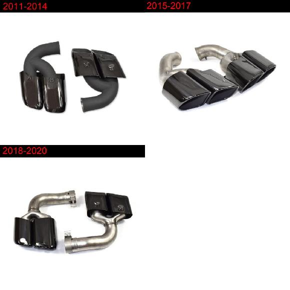 ポルシェ　カイエン 2018年式以降　4本出しマフラーカッター 左右セット カイエン 2018〜 ベースグレード用 4本出し スポーツマフラーカッター