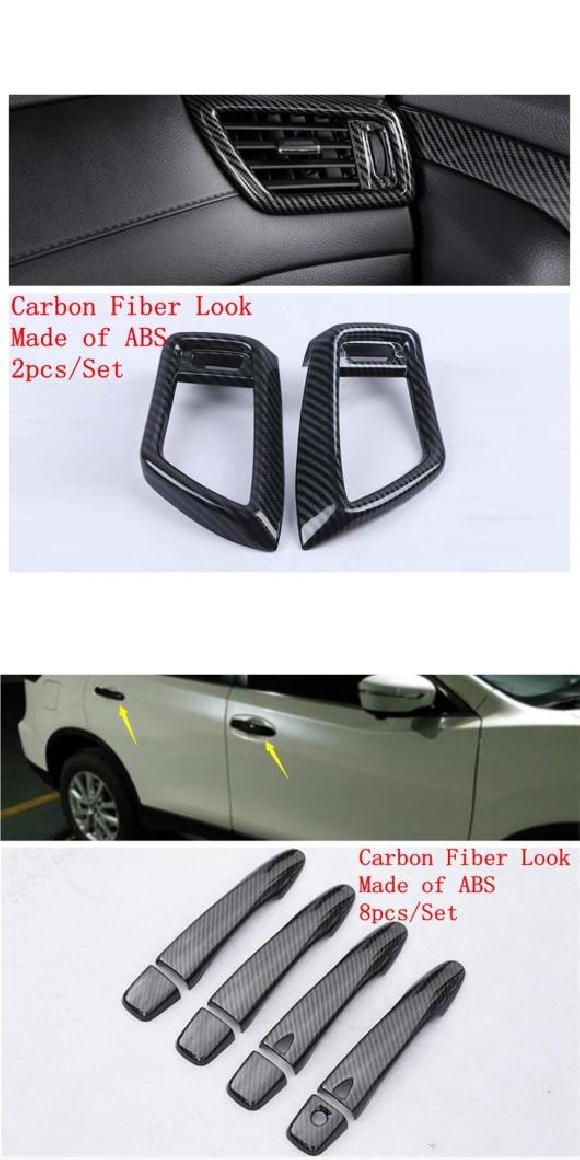 カーボンファイバー アクセサリー 適用: 日産 X-トレイル T32 ローグ 2014-2020 バックミラー ミラー/ハンドル ボウル/ウインドウ リフト/カップ カバー トリム タイプG・タイプJ AL-PP-4156 AL Interior parts for cars|オートパーツエージェンシー