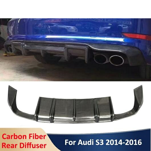 RS タイプ カーボンファイバー 4 OUTS リア リップ ディフューザー バンパー ボディ キット 2014-2016 適用: アウディ/AUDI S3/A3 ハッチバック スポーツ エディション カーボン AL-OO-2251 AL Exterior parts for cars