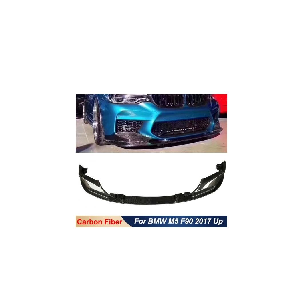 リアル カーボンファイバー 素材 フロント バンパー リップ スポイラー プロテクター ボディ スタイリング パーツ 適用: BMW M5 F90 チューニング 2017 アップ カーボン AL-OO-2510 AL Exterior parts for cars