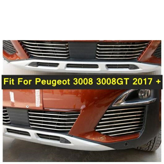 フロント アンダー グリル グリル 装飾 ストリップ 26 ピース 適用: プジョー/PEUGEOT 3008 3008GT 2017-2020 フォグライト ランプ カバー トリム AL-PP-4441 AL Car parts
