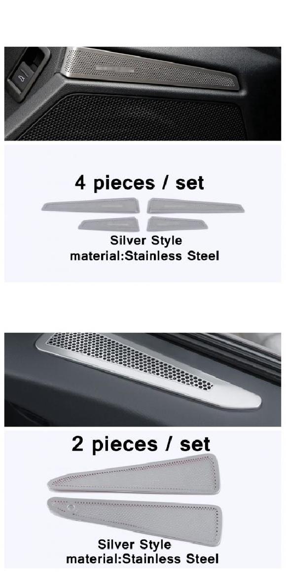 オーディオ スピーカー ゲート ドア ラウドスピーカー カバー トリム シルバー 適用: アウディ/AUDI A3 8Y セダン スポーツバック 2021 2022 リード ライト パネル アクセサリー タイプ3・タイプ4 AL-PP-4491 AL Car parts