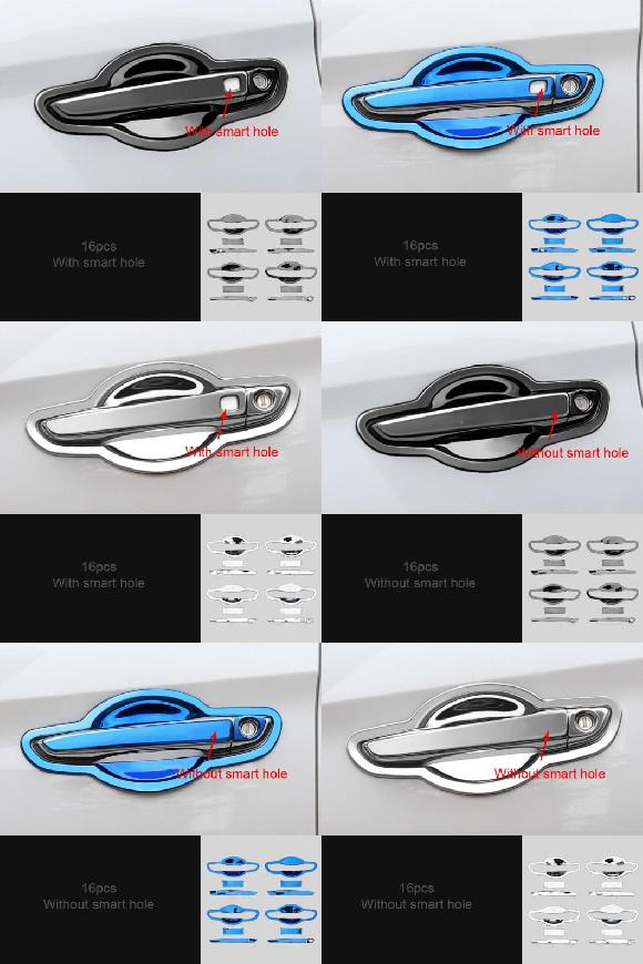16ピース 適用: ヒュンダイ/現代/HYUNDAI エラントラ 2017-2018 ドア ハンドル ドア ボウル 傷 プルーフ 保護 装飾 カバー タイプ1～タイプ6 AL-PP-4573 AL Exterior parts for cars