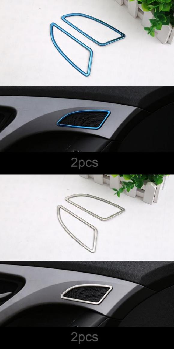 2ピース 適用: ヒュンダイ/現代/HYUNDAI エラントラ 2014-2015 スモール ホーン 装飾 フレーム ブルー・シルバー AL-PP-4603 AL Interior parts for cars