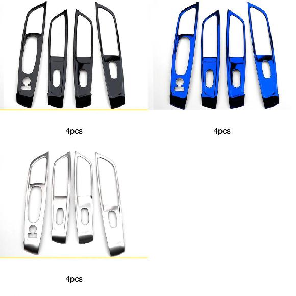 4ピース 適用: ルノー/RENAULT コレオス 2017-2019 ウインドウ リフター スイッチ パネル 装飾 カバー ブラック~シルバー AL-PP-4642 AL Interior parts for cars|オートパーツエージェンシー
