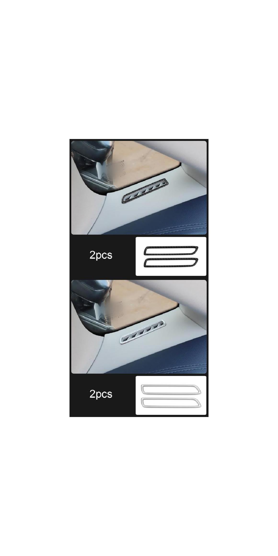2ピース 適用: MG IMAX8 2021 サイド 通気口 装飾 フレーム ブラック・シルバー AL-PP-4546 AL Interior parts for cars