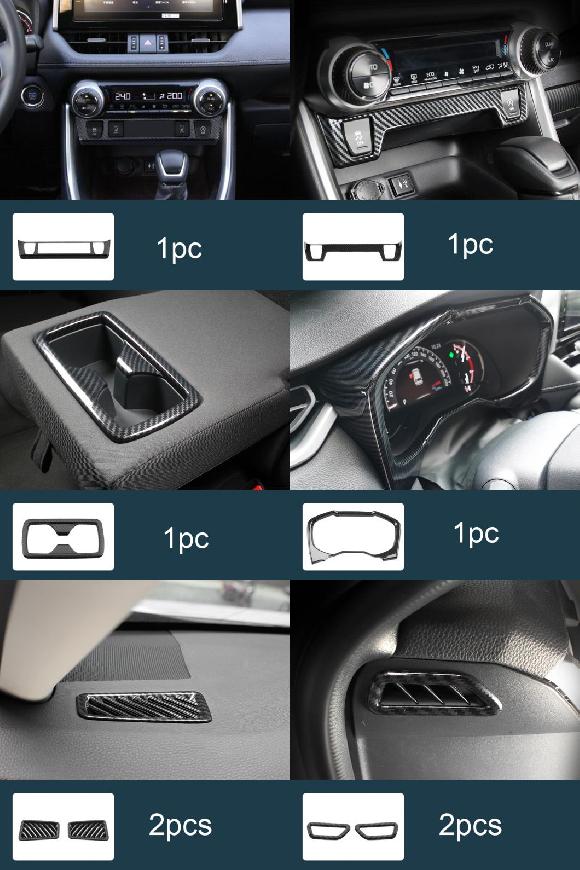 カーボンファイバー パターン 適用: トヨタ RAV4 2020-2021 インテリア ギア 通気口 装飾 フレーム タイプ10～タイプ23 AL-PP-4763 AL Exterior parts for cars
