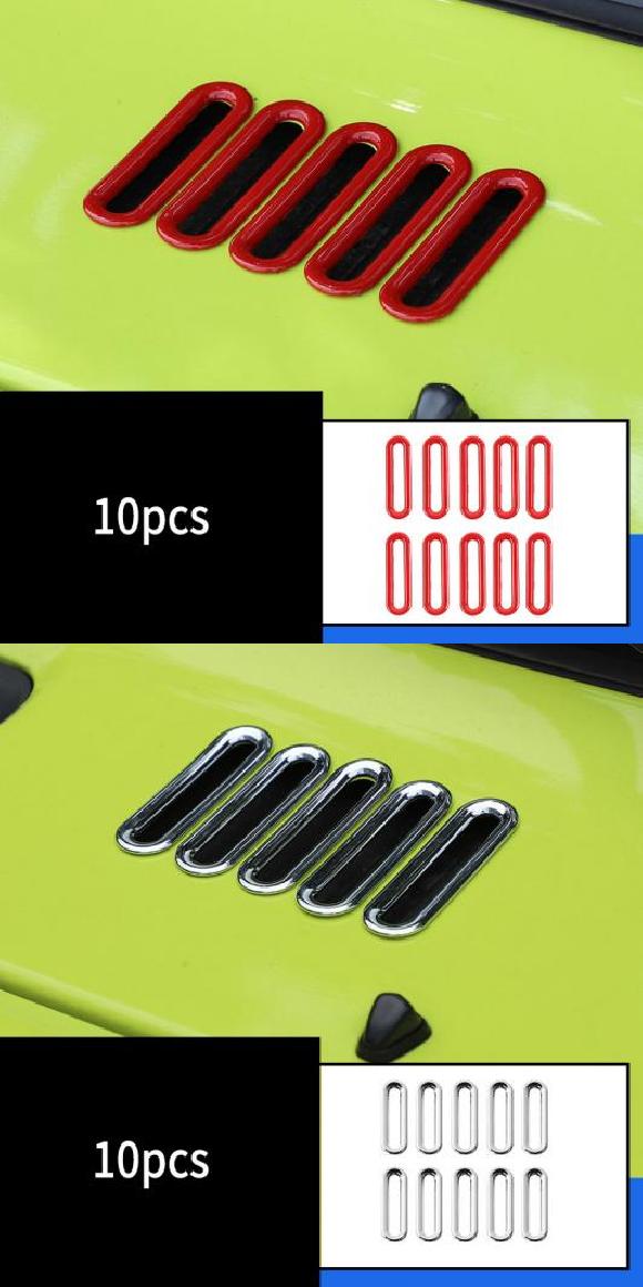 10ピース 適用: スズキ ジムニー 2019-2020 JB64-JB74 マシーン カバー 吸気口 装飾 リング タイプ1・タイプ3 AL-PP-4870 AL Car parts
