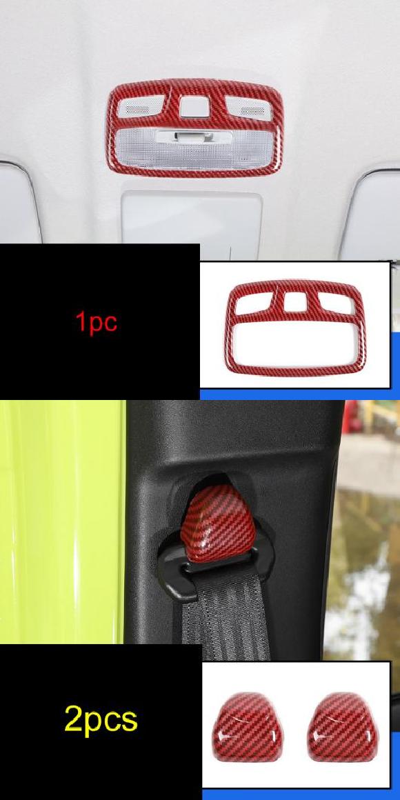 レッド カーボンファイバー 適用: スズキ ジムニー 2019-2020 JB64-JB74 セントラル コントロール 装飾 通気口 ギア パネル インテリア タイプ25・タイプ28 AL-PP-4894 AL Car parts