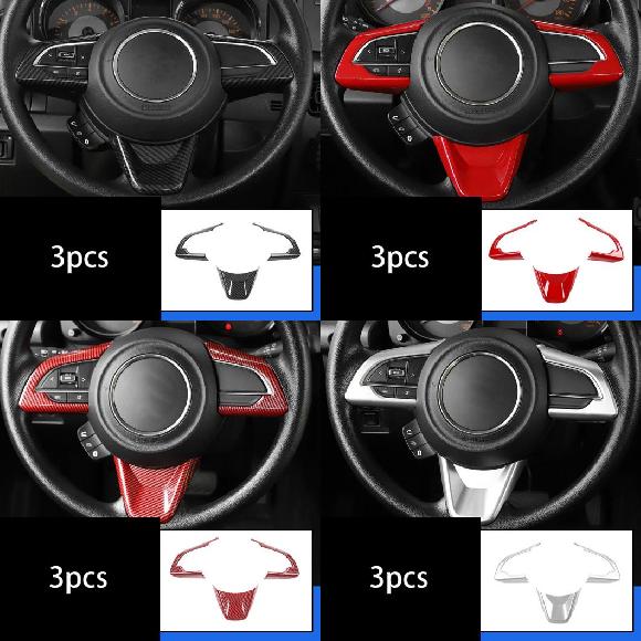 3ピース 適用: スズキ ジムニー 2019-2020 JB64-JB74 ステアリング ホイール 装飾 ステッカー タイプ1～タイプ4 AL-PP-4897 AL Car parts