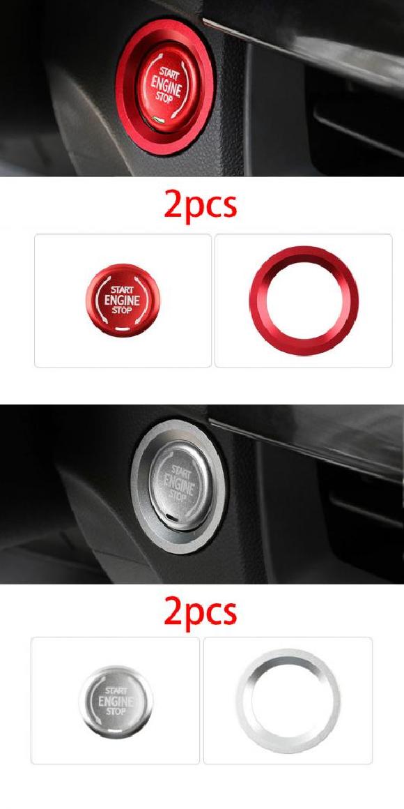 2ピース 適用: シボレー/CHEVROLET ブレイザー 2020 1 タッチ スタート 装飾 インテリア イグニッション スタート ボタン 装飾 リング レッド・シルバー AL-PP-5003 AL Car parts｜オートパーツエージェンシー