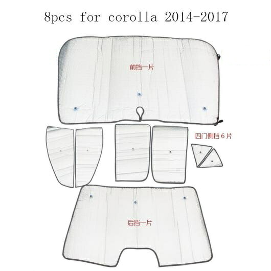 8ピース 適用: トヨタ カローラ 2014-2017 ハイランダー 2015-2016 サン ブロック サン シェーディング 絶縁 カローラ AL-PP-5602 AL Exterior parts for cars