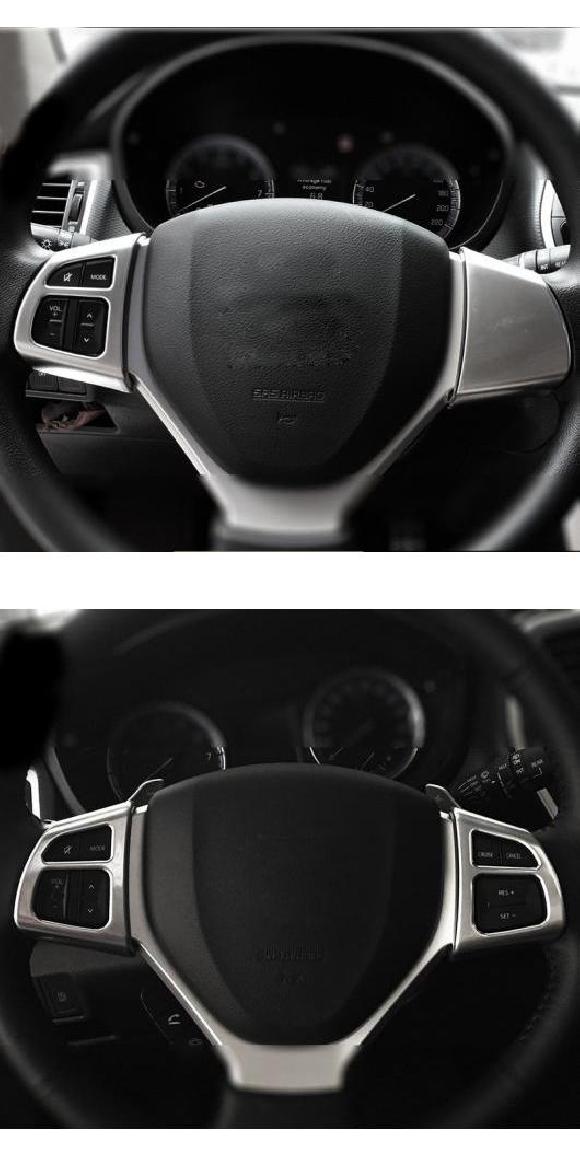2ピース 適用: スズキ ビターラ 2016-2017 ステアリング ホイール スパンコール キー ストリップ 装飾 フレーム タイプ1・タイプ2 AL-PP-5632 AL Interior parts for cars