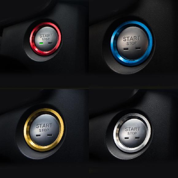 1ピース 適用: MG MG6 2018 1 キー スタート ボタン 装飾 リング レッド～シルバー AL-PP-6399 AL Interior parts for cars