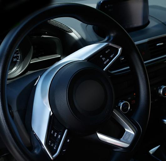 1ピース 適用: マツダ CX-3 2018 ステアリング ホイール 装飾 フレーム AL-PP-6437 AL Interior parts for cars