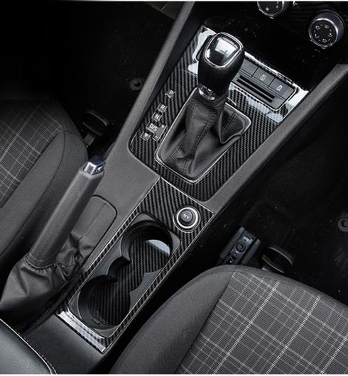 カーボンファイバー パターン 適用: シュコダ オクタヴィア 2015-2019 オクタヴィア ワゴン 2017-2019 インテリア 装飾 ギア ガラス スイッチ パネル 装飾 AL-PP-6699 AL Interior parts for cars