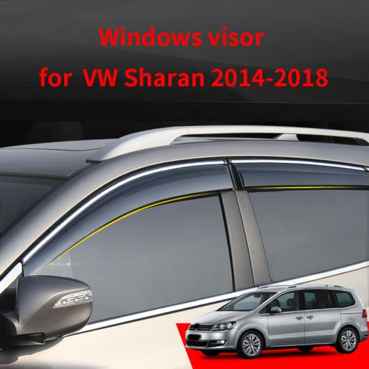 4ピース 適用: シャラン 2014-2018 ウィンドウ バイザー AL-PP-6704 AL Exterior parts for cars