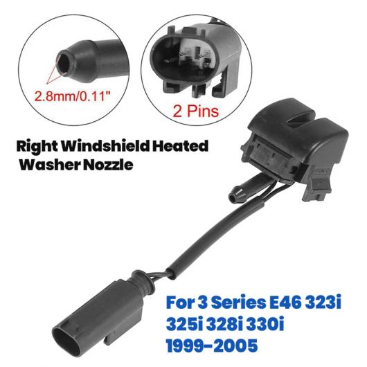 フロント 右 シールド ヒーテッド ウォッシャー スプレー ノズル ジェット 61668374366 適用: BMW 3シリーズ E46 323i 325i 328i 330i 1999-2005 ブラック AL-PP-8803 AL Car parts