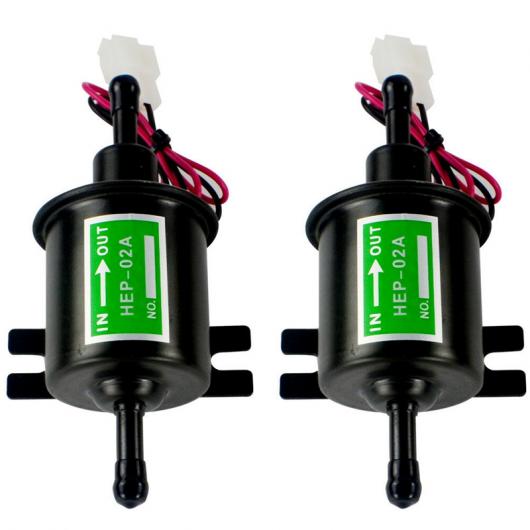 2ピース ユニバーサル 12V 電動 フューエル ポンプ 金属 固体 ガソリン インライン フューエル ポンプ ガソリン トランスファー ポンプ 12 ボルト タイプ001 AL-QQ-1695 AL Car parts