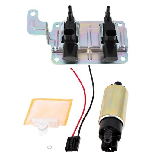 1セット 120L/H 電動 ガソリン フューエル ポンプ ストレーナー インストール キット＆1ピース インテークマニホールド バキューム ソレノイド バルブ タイプ001 AL-QQ-1701 AL Car parts
