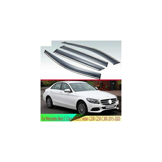 適用: メルセデス・ベンツ C-クラス W205 セダン C200 C250 C300 2015-2020 エクステリア バイザー 吹き出し口 シェード ウインドウ サン レイン ガード デフレクター AL-QQ-3235 AL Exterior parts for cars
