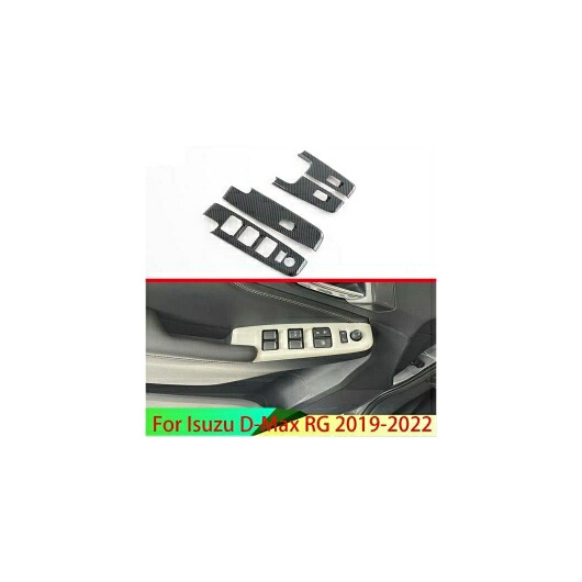 適用: いすゞ D-マックス RG 2019-2022 カーボンファイバー調 ドア ウインドウ アームレスト カバー スイッチ パネル トリム モールディング ガーニッシュ AL-QQ-3412 AL Interior parts for cars|オートパーツエージェンシー