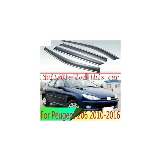 適用: プジョー/PEUGEOT 206 2010-2016 プラスチック エクステリア バイザー 吹き出し口 シェード ウインドウ サン レイン ガード デフレクター 4ピース AL-QQ-3748 AL Car parts