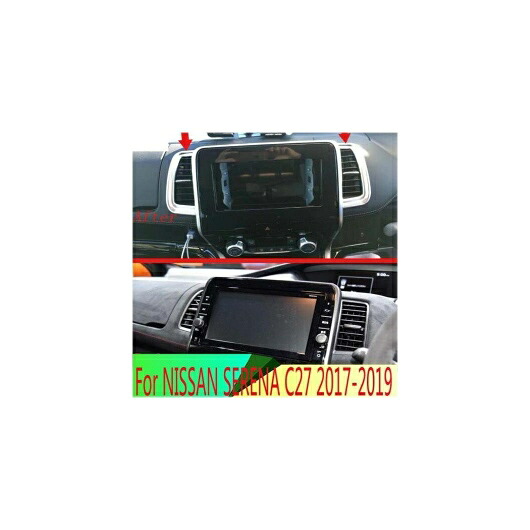 適用: 日産 セレナ C27 2017 2018 2019 ABS クローム マット 通気口 カバー ダッシュボード トリム ベゼル フレーム モールディング ガーニッシュ AL-QQ-3985 AL Interior parts for cars
