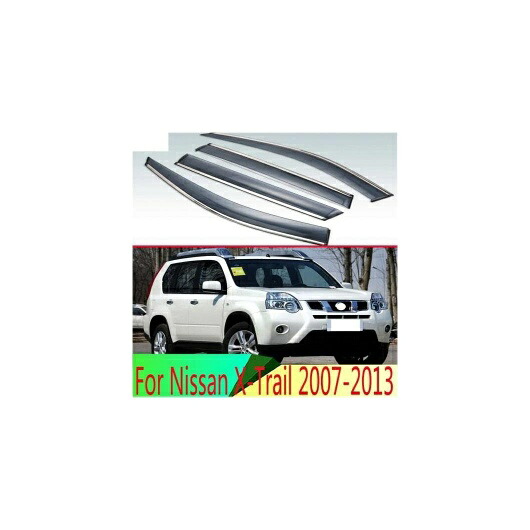 適用: 日産 X-トレイル 2007-2013 2代目 T31 プラスチック エクステリア バイザー 吹き出し口 シェード ウインドウ サン レイン ガード デフレクター AL-QQ-4124 AL Exterior parts for cars
