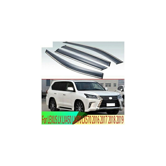 適用: レクサス LX LX450 LX470 LX570 2016 2017 2018 2019 プラスチック エクステリア バイザー 吹き出し口 シェード ウインドウ サン レイン ガード デフレクター 4ピース AL-QQ-4469 AL Exterior parts for cars