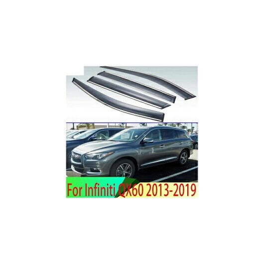適用: インフィニティ/INFINITI QX60 2013-2019 プラスチック エクステリア バイザー 吹き出し口 シェード ウインドウ サン レイン ガード デフレクター 4ピース AL-QQ-4507 AL Exterior parts for cars|オートパーツエージェンシー