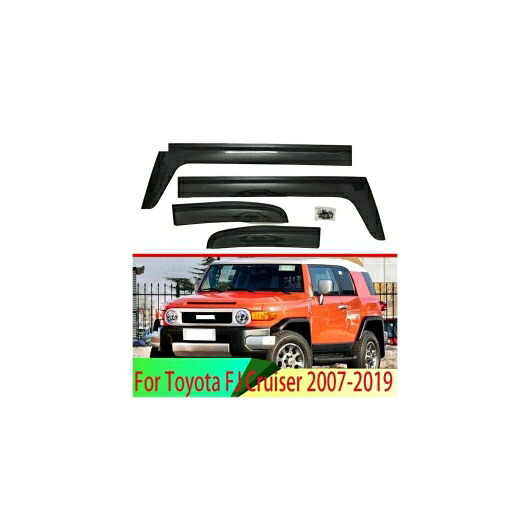 適用: トヨタ FJ クルーザー 2007-2019 プラスチック エクステリア バイザー 吹き出し口 シェード ウインドウ サン レイン ガード デフレクター 4ピース AL-QQ-4541 AL Exterior parts for cars｜オートパーツエージェンシー