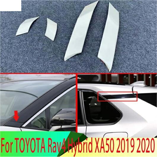 適用: トヨタ RAV4 ハイブリッド XA50 2019 2020 ABS クローム ミラー サーフェス ミラー ブラケット A C ピラー ウインドウ カバー トリム AL-QQ-4624 AL Exterior parts for cars
