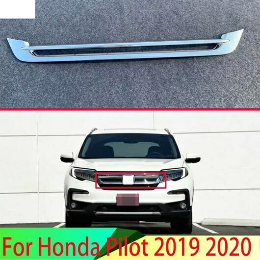 適用: ホンダ パイロット 2019 2020 ABS クローム フロント センター メッシュ グリル グリル カバー ラジエーター ストリップ トリム 装飾 AL-QQ-4690 AL Exterior parts for cars