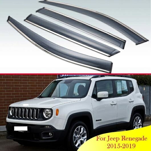 適用: ジープ/JEEP レネゲード 2015-2019 プラスチック エクステリア バイザー 吹き出し口 シェード ウインドウ サン レイン ガード デフレクター 4ピース AL-QQ-4731 AL Exterior parts for cars|オートパーツエージェンシー