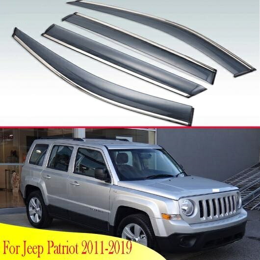 適用: ジープ/JEEP パトリオット 2011-2019 プラスチック エクステリア バイザー 吹き出し口 シェード ウインドウ サン レイン ガード デフレクター 4ピース AL-QQ-4733 AL Exterior parts for cars|オートパーツエージェンシー