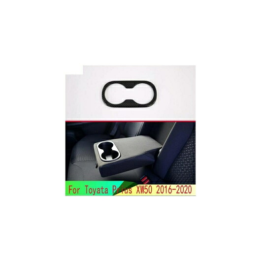 適用: トヨタ プリウス PHV XW50 2016-2020 カーボンファイバー調 リアシート ドリンク カップホルダー クローム トリム カバー ベゼル AL-QQ-4753 AL Interior parts for cars