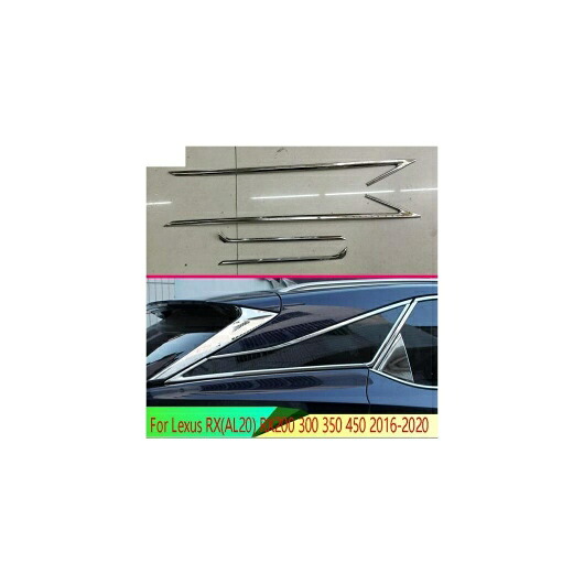 適用: レクサス RX AL20 RX200 300 350 450 2016-2020 ステンレス スチール サイド ドア リア ビュー ウインドウ スポイラー カバー トリム ガーニッシュ AL-QQ-4864 AL Exterior parts for cars