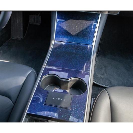 適用: テスラ/TESLA モデル 3 インテリア センター コンソール パネル 装飾 カバー モールディング カーボンファイバー スタイル ステッカー トリム ブルー 星空 AL-QQ-5203 AL Interior parts for cars
