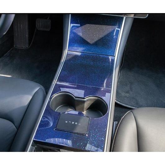 適用: モデル 3 2017 2018 2019 2020 コンソール パネル カバー 適用: テスラ/TESLA モデル 3 カーボンファイバー パターン インテリア ステッカー フレーム ブルー 星空 AL-QQ-5204 AL Interior parts for cars