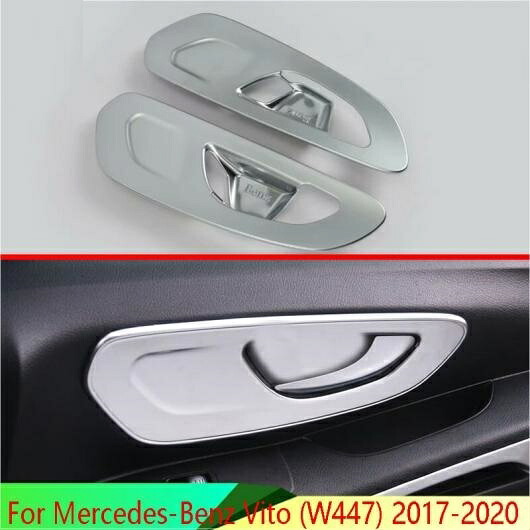 適用: メルセデス・ベンツ ヴィト W447 2017-2020 ABS クローム インナー ドア ハンドル カバー キャッチ ボウル トリム ベゼル フレーム ガーニッシュ AL-QQ-5084 AL Interior parts for cars