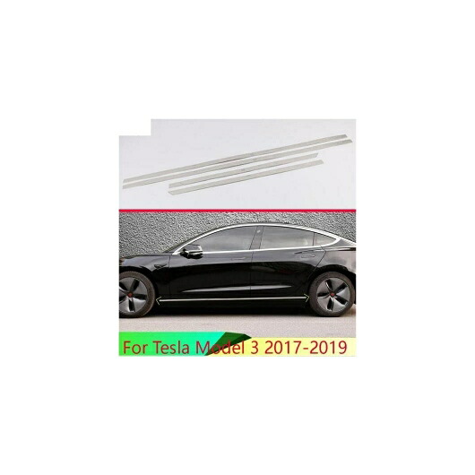 適用: テスラ/TESLA モデル 3 2017-2022 ステンレス スチール サイド ドア ボディ モールディング モールディング トリム AL-QQ-4956 AL Exterior parts for cars