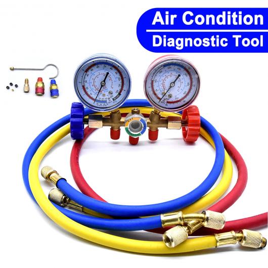 適用: R22 R12 R134A オート 冷媒 H/L HVAC 空調ユニット A/C 冷凍 キット マニホールド ゲージセット クイック カプラー マニホールド ゲージ ツールセット AL-QQ-5594 AL Car parts