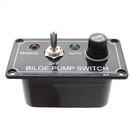 3 ウェイ LED インジケーター BILGE ポンプ スイッチ パネル ヒューズ DC12V ハウジング トグル スイッチ パネル マニュアル-オフ-オート 適用: RV マリン ボート AL-QQ-6378 AL Interior parts for cars