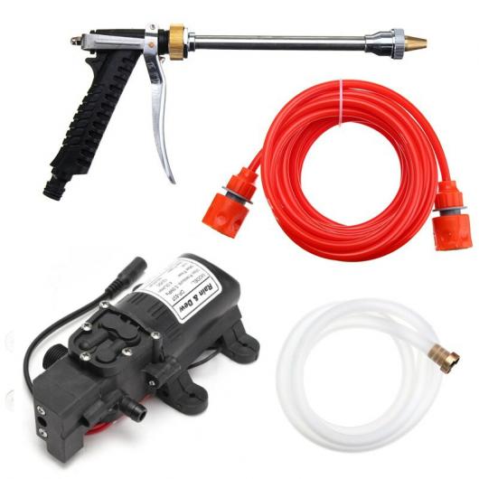ポータブル ハイ プレッシャー DC 12V 65W ミニ ウォッシャー クリーナー ウォーター ウォッシュ ポンプ スプレー キット ツール 洗浄 マシーン ブラック AL-QQ-6491 AL Car parts