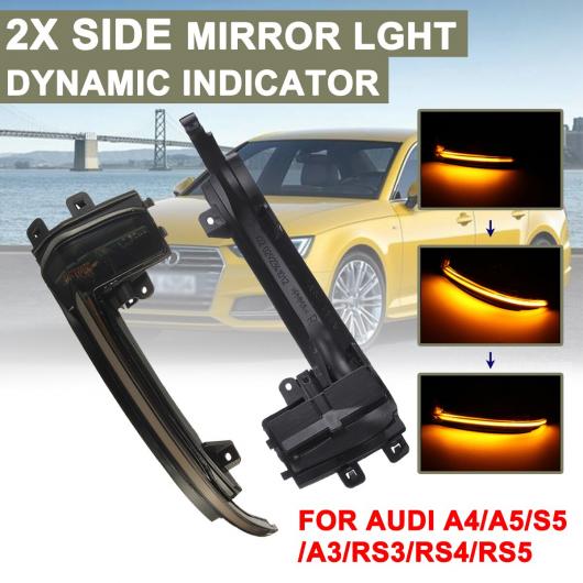 バックミラー ミラー シグナル ランプ ハイライト LED ダイナミック ターン ライト イエロー 適用: アウディ/AUDI A4 S4 B8.5 8K A5 S5 B8.5 8T フェイスリフト 2010-2015 AL-QQ-6962 AL Car parts