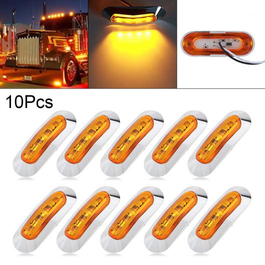 10ピース DC12V-24V 4LED マーカー インジケーター ライト フロント リア テール 車幅灯 インテリア ライト クローム ベゼル AL-RR-5300 AL Car parts｜オートパーツエージェンシー