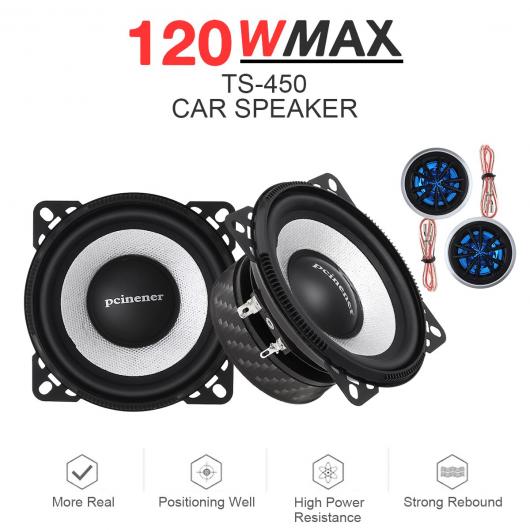 スピーカー システム 4インチ 10cm 120W 車両 ドア オート オーディオ ステレオ スピーカーセット Hi-Fi ツイーター クロスオーバー AL-RR-5392 AL Car parts