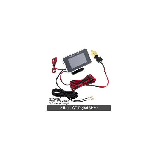 12V/24V 3in1 LCD デジタル ボルト ゲージ + ウォーター 温度 ゲージ + オイル プレッシャー ゲージ センサー ユニバーサル デジタル メーター 適用: 車/トラック AL-RR-5229 AL Car parts