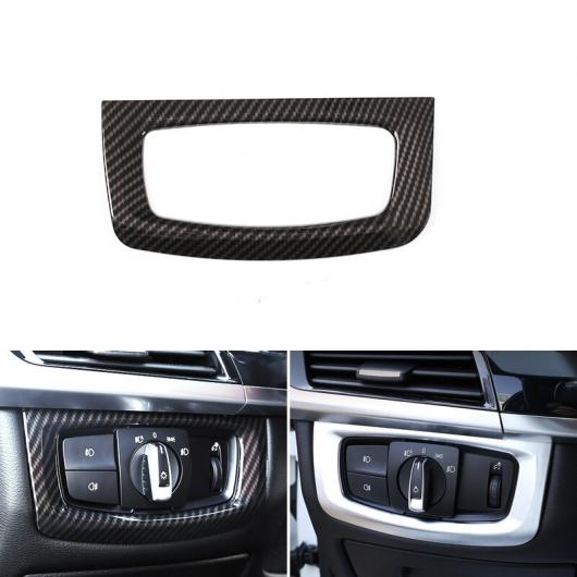 カーボンファイバー調 インテリア ヘッドライト スイッチ フレーム カバー トリム 適用: BMW/ビーエムダブリュー X5 X6 F15 F16 AL-QQ-7981 AL Interior parts for cars